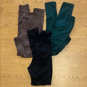Set of Three Leggings offline by aerie - Black, Brown, and Green